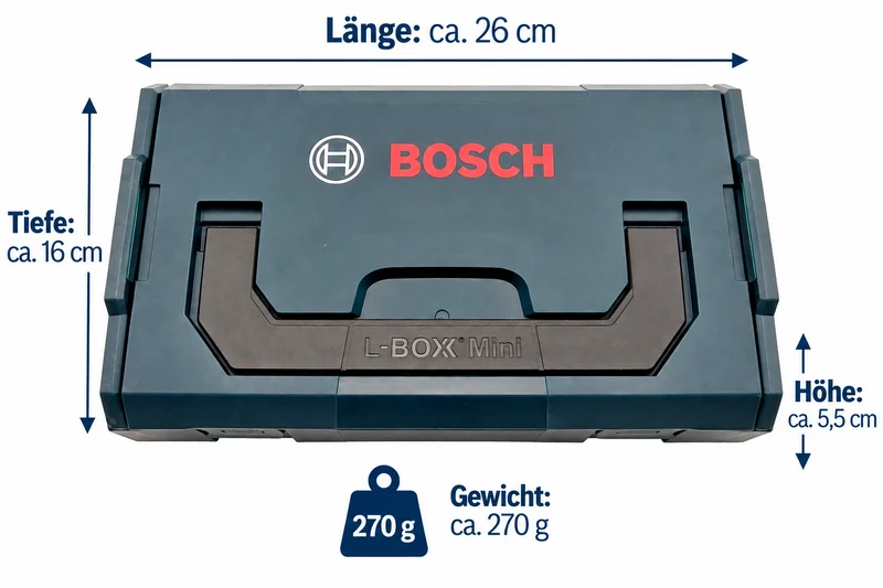 Bosch Professional Mini L-BOXX Werkzeugkoffer Box mit Schaumstoffeinlage Leer