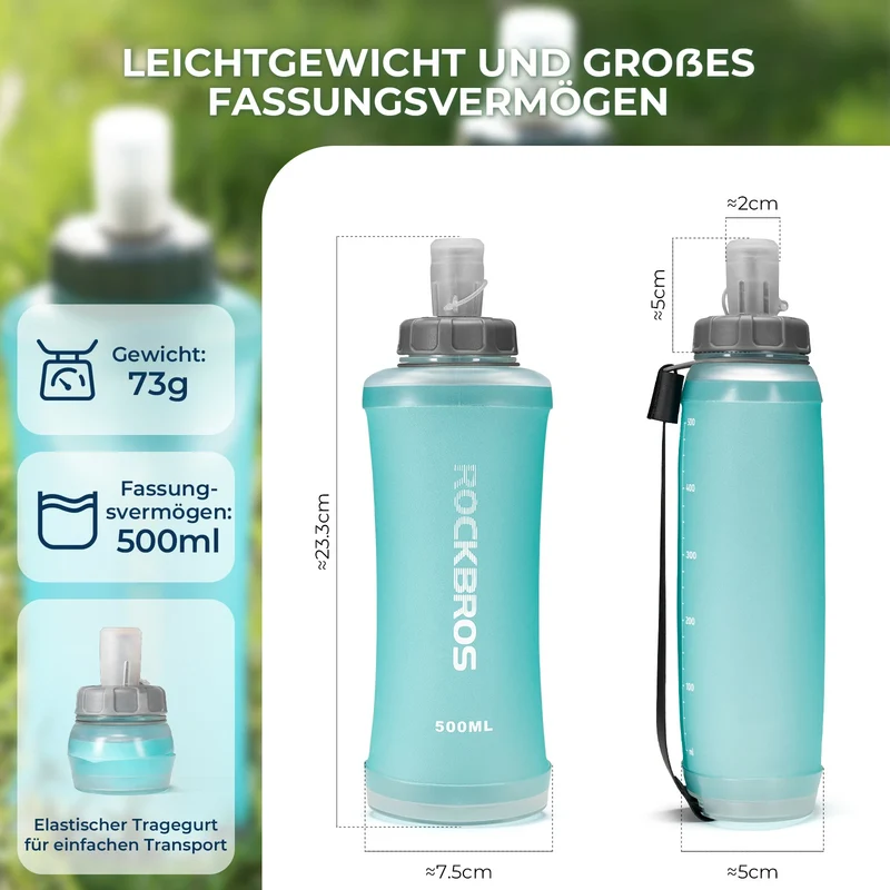 Faltbare Fahrrad Trinkflasche, Leicht BPA-frei