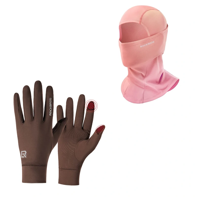 ROCKBROS Winter Set: Sturmhaube & Fahrradhandschuhe Touchscreen