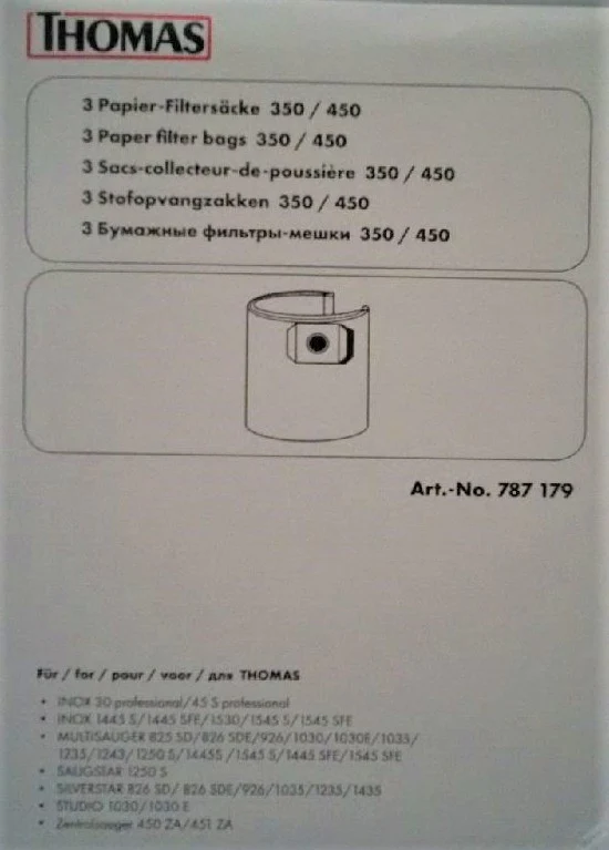 Papierfiltersack 350/450