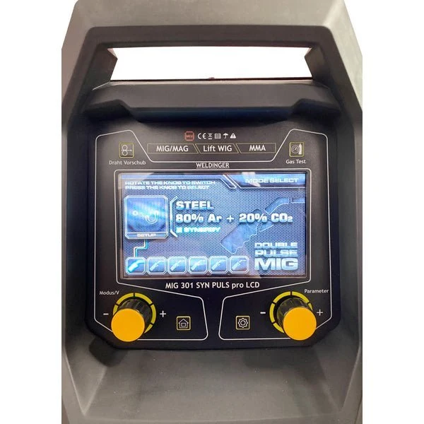 MIG 301 SYN PULS PRO LCD Profi-Schweißinverter mit Puls und Doppelpuls WELDINGER