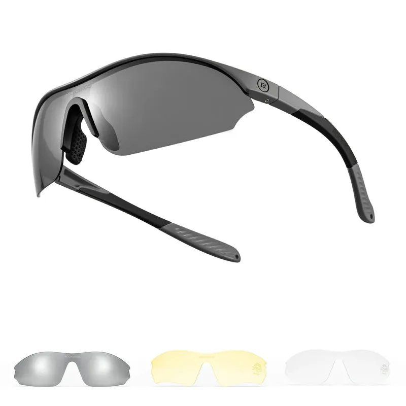 Sport-Radfahrsonnenbrille mit 3 austauschbaren UV400-Gläsern
