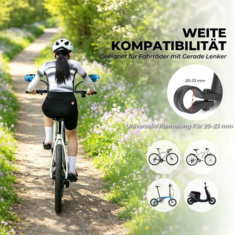 Fahrrad Rückspiegel Fahrradspiegel für Lenker 20–23 mm