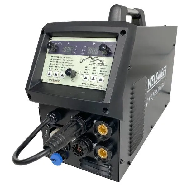 WELDINGER MWPE 209 HF/AC pro Combi Schweißinverter MIG/MAG AC/DC WIG HF Plasmaschneider Elektrodenschweißgerät 30/200 A