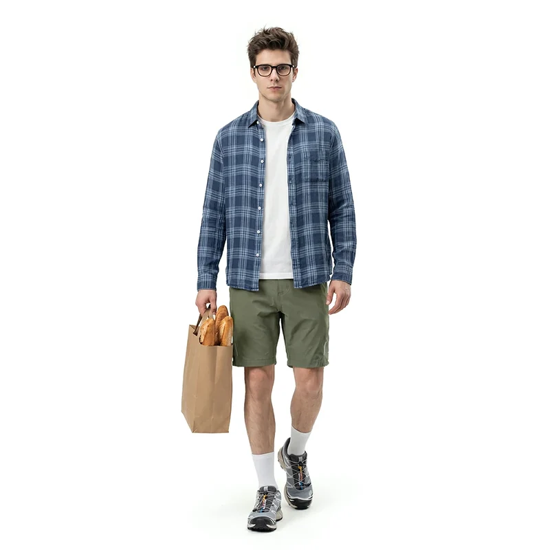 Herren Sommer Shorts Army Grün