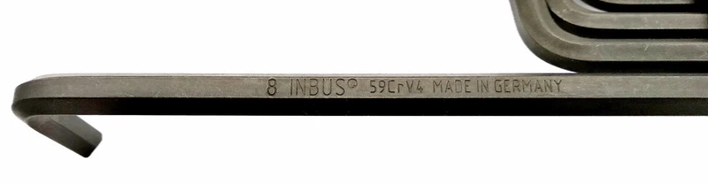 INBUS Innensechskantschlüssel Set CRV 1,27–8mm schwarz Kugelkopf 11tlg Original
