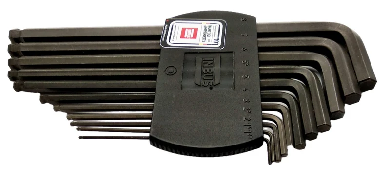INBUS Innensechskantschlüssel Set CRV 1,27–8mm schwarz Kugelkopf 11tlg Original