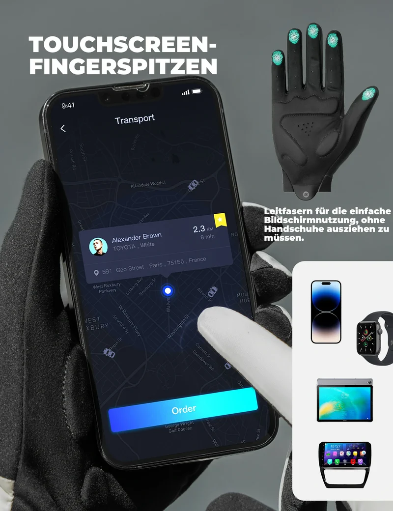 Fahrradhandschuhe – rutschfest & stoßabsorbierend mit SBR-Polster