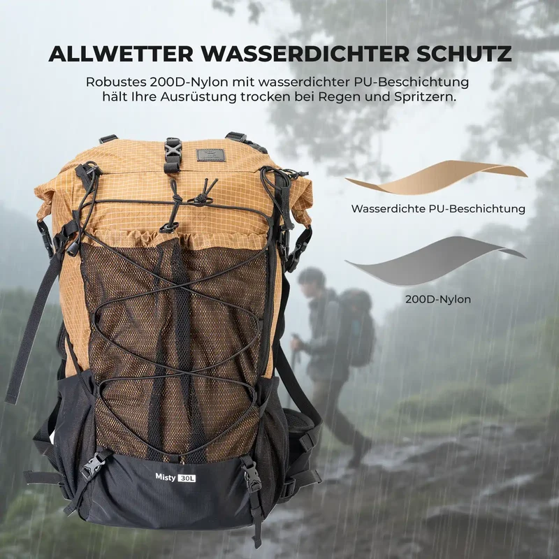 Qunature Trekkingrucksack 35L Wasserdicht Outdoor Rucksack