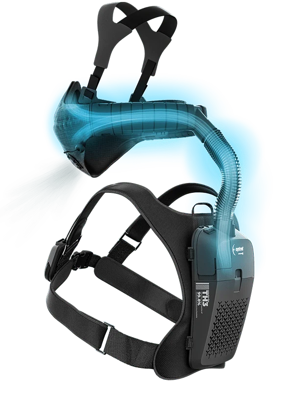 optrel swiss air - Halbmaske mit TH3 Gebläse Atemschutzsystem