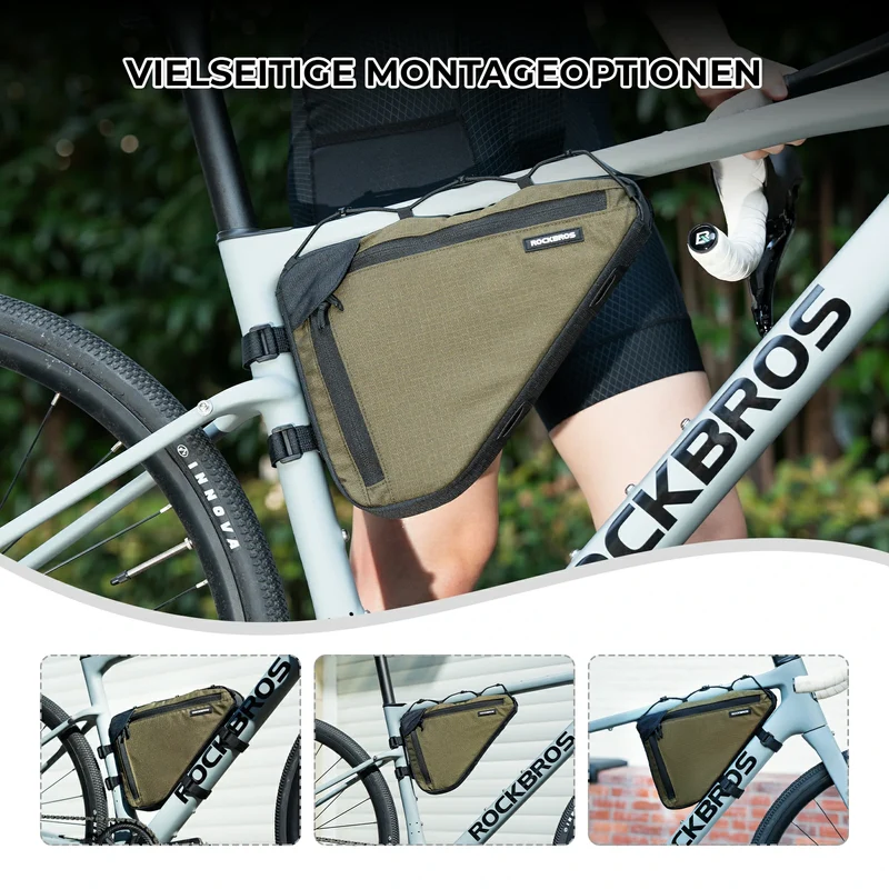 Fahrrad Rahmentasche mit Doppelseitiger Reißverschluss