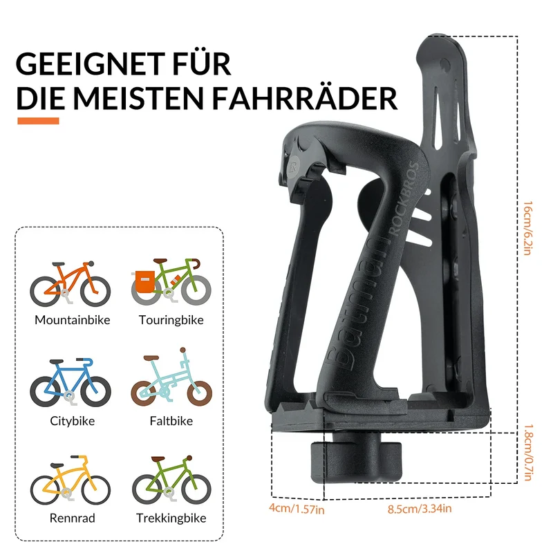 Flaschenhalter Fahrrad Verstellbar, Getränkehalter für Flaschen mit 55-85mm Durchmesser