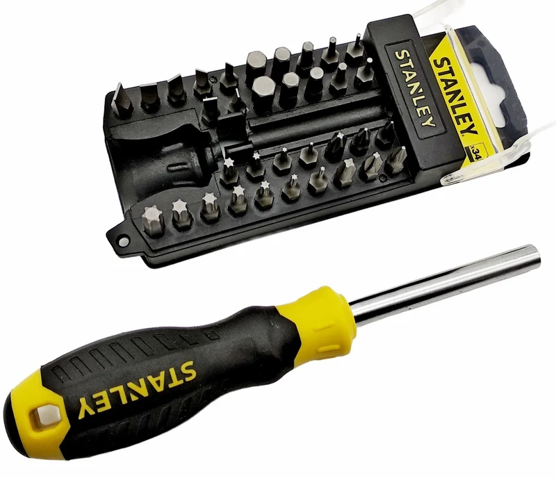 35tlg Stanley Multibit Schraubendreher Bit Set Torx,Kreuz,Schlitz,Innensechskant