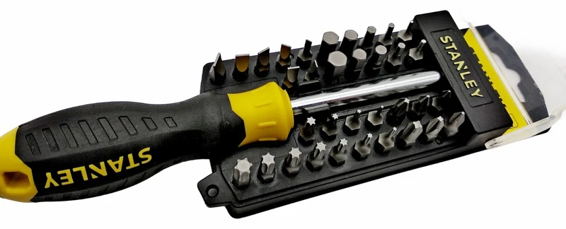 35tlg Stanley Multibit Schraubendreher Bit Set Torx,Kreuz,Schlitz,Innensechskant