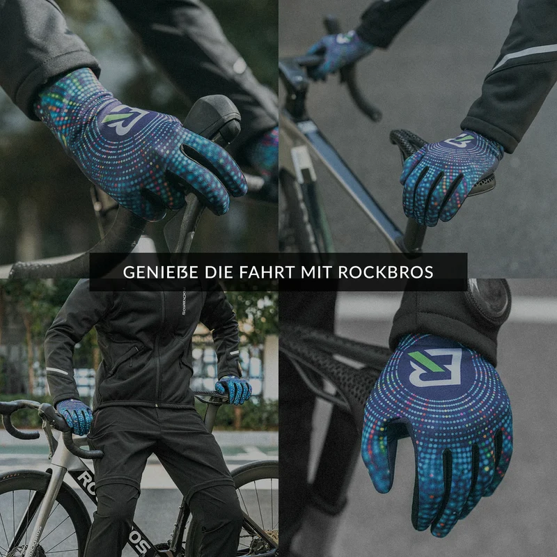 Fahrradhandschuhe Herbst und Winter Vollfinger-Handschuhe Elastische Anti-Rutsch