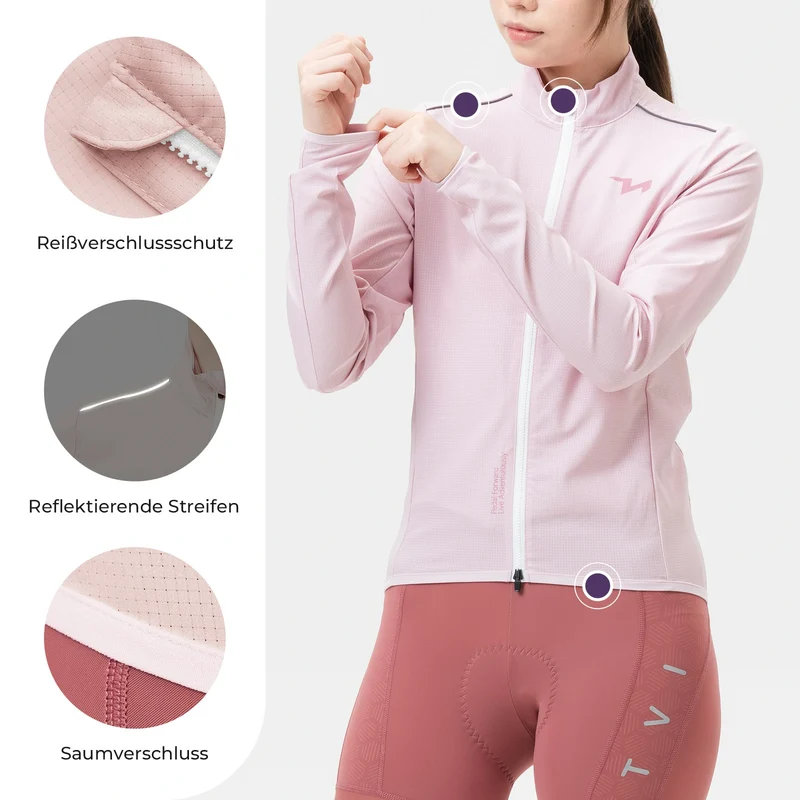 TVI Fahrradjacke Damen Atmungsaktiv Leicht, Windbreaker Frauen Radjacke