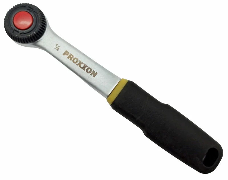 PROXXON Ratsche Knarre Umschaltknarre CRV 1/4 " Zoll mit Umschalter, Gummigriff