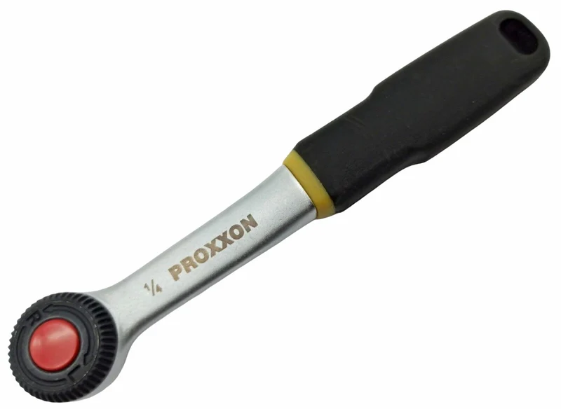 PROXXON Ratsche Knarre Umschaltknarre CRV 1/4 " Zoll mit Umschalter, Gummigriff