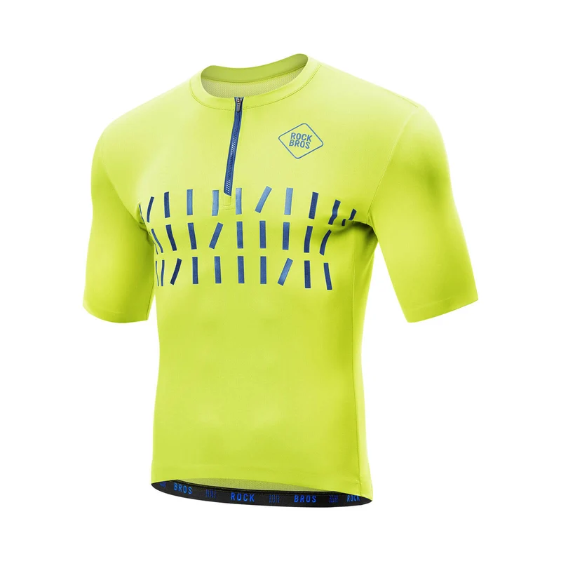 Fahrradtrikot Kurzarm Herren Atmungsaktives und Schnelltrocknend Jersey Reflektierende