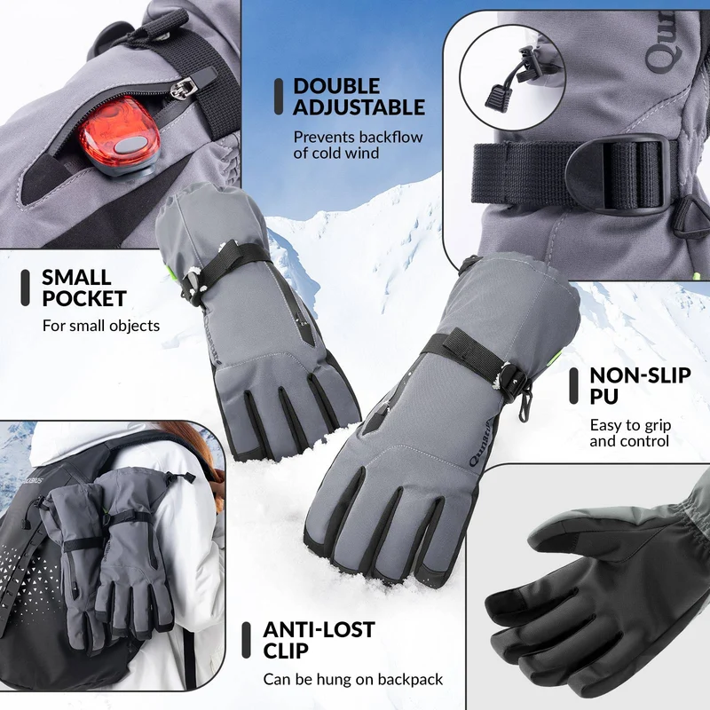 Qunature Winddichte Winterhandschuhe Ski/Fahrrad