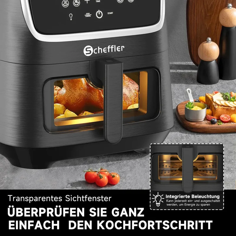 Heißluftfriteuse 5.5L XXL Airfryer Friteuse Fritteusen 1800W