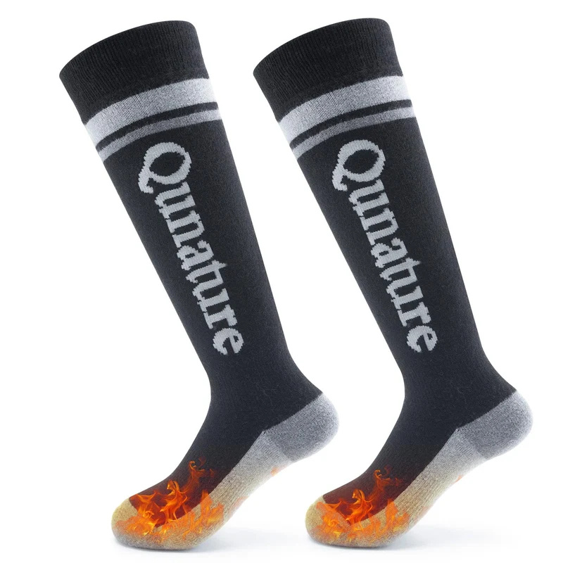 Qunature Skisocken Kinder Thermosocken 1 Paar für Winter-Sports aus Merinowolle