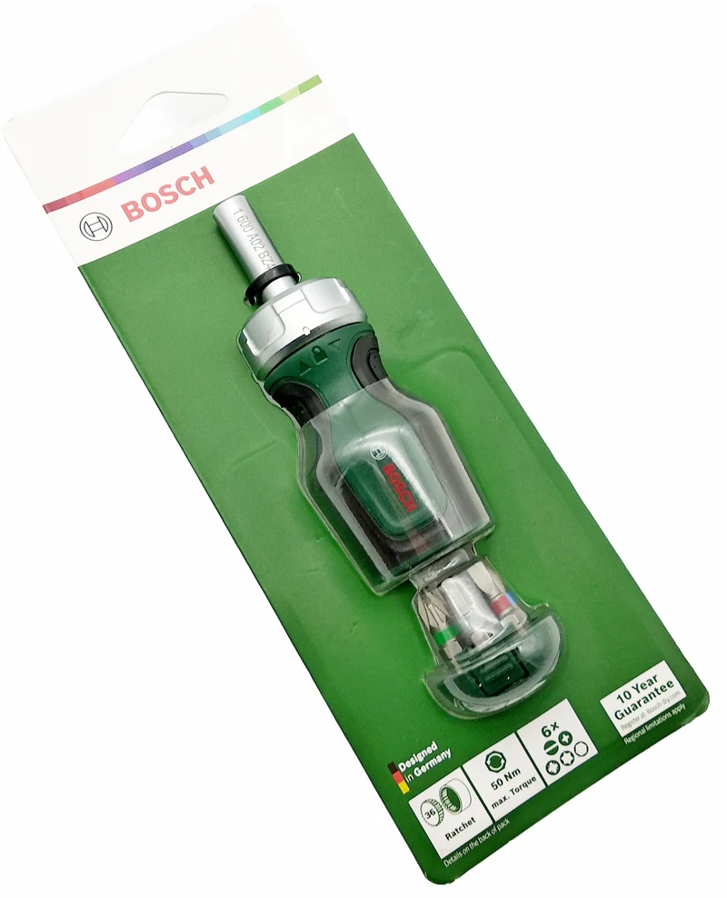 7-tlg. Bosch Multibit Schraubendreher Ratsche Bit-Set Torx Kreuz Schlitz Innensechskant kompakt