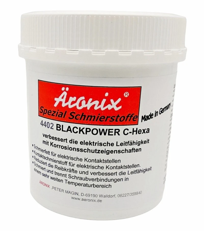 (90€/Kg) 500g Äronix 4402 C-HEXA grafithaltige Kontaktpaste verbessert die elektrische Leitfähigkeit und schützt vor Korrosion, -20+140° Elektrik, Akku, Montage, PV / Solar, Elektro, Elektronik, Montage, Modellbau