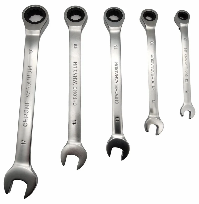 Maul Gabelschlüssel Satz CRV 8,10,13,14,17 mm Set Ratsche Ringschlüssel gekröpft