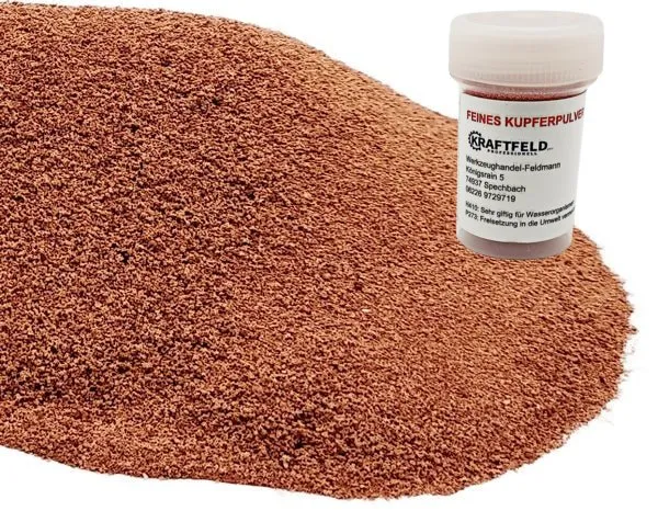 (280 €/kg) 50g sehr feines Kupfergranulat Körnung ca 250µm Mikrometeter (0,25mm)