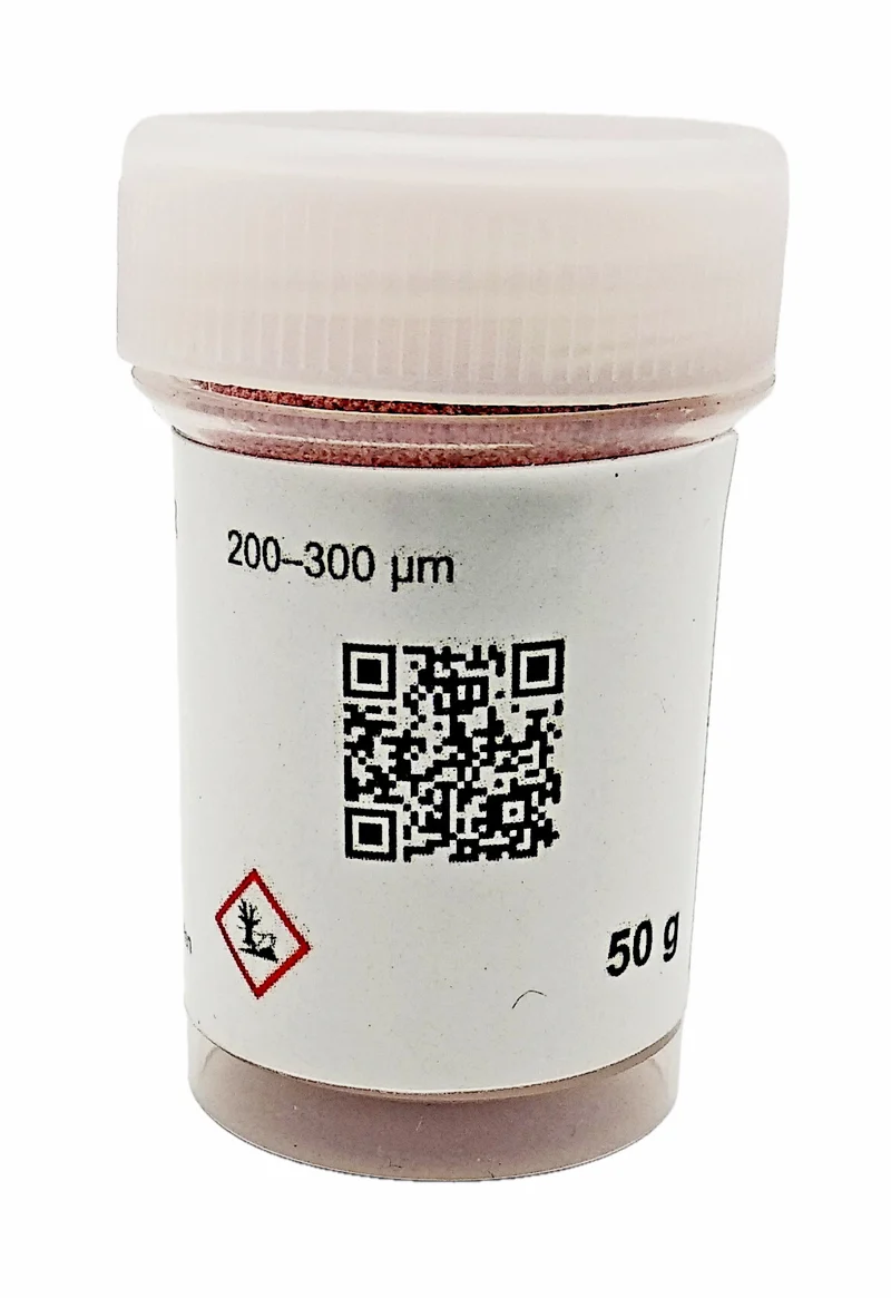 (280 €/kg) 50g sehr feines Kupfergranulat Körnung ca 250µm Mikrometeter (0,25mm)