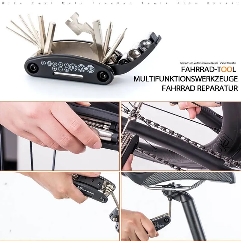 ROCKBROS Fahrrad Multifunktionswerkzeug 16 in 1 Reparatur Werkzeug– Steckschlüssel-Variante