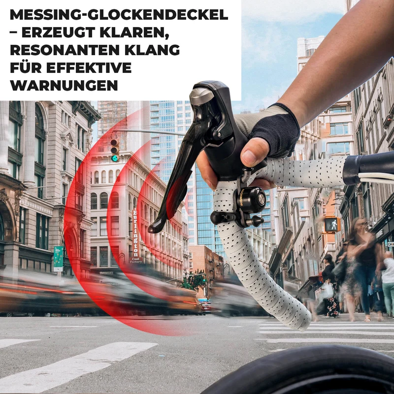 Rennrad MTB Fahrradklingel mit Doppel-Klopfer 180° drehbar