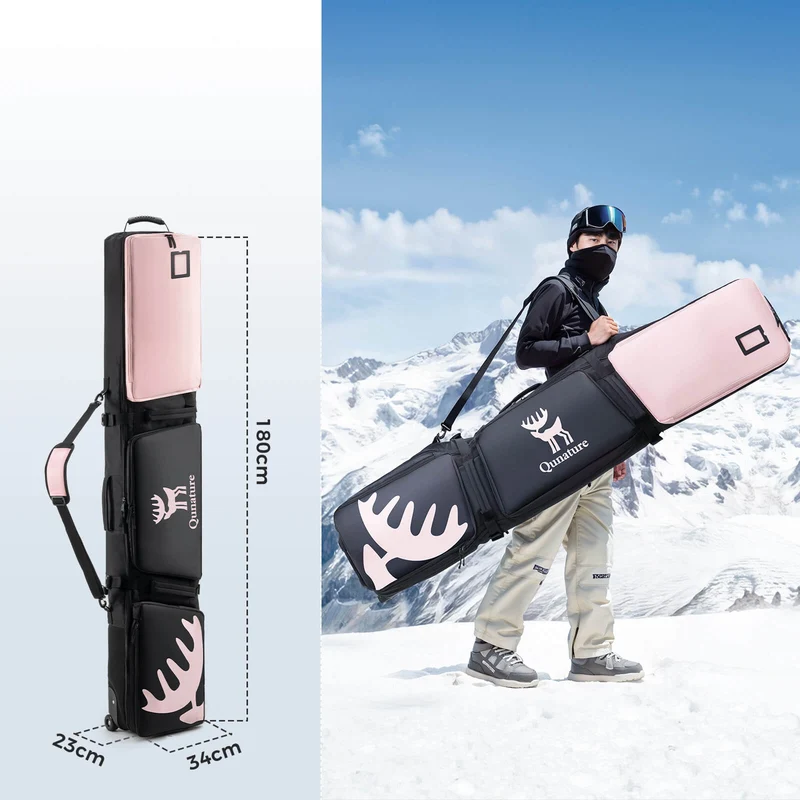 Qunature Ski- und Snowboardtasche mit Rollen für 140–162 cm Länge
