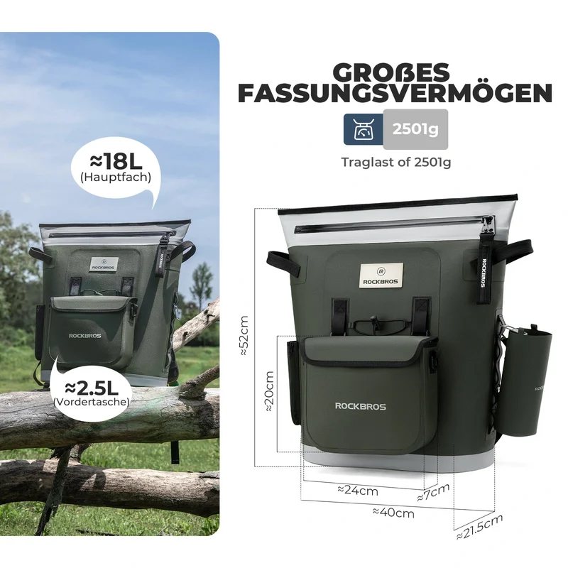 Kühltaschen 18L Groß 68h Kühl Tragbare