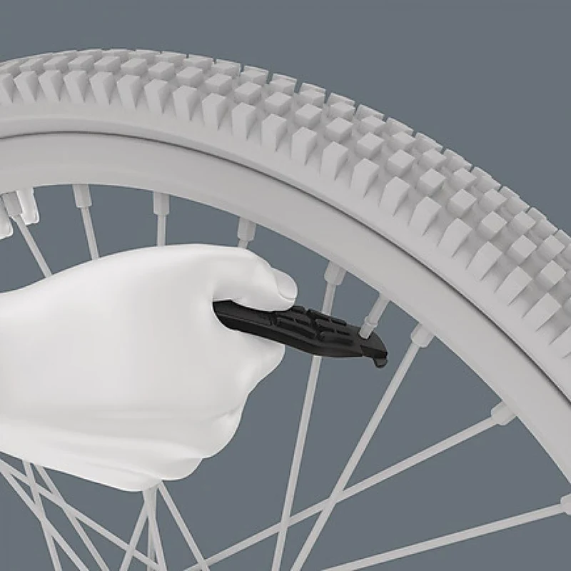 Wera Bicycle Set 13, Reifenheber-Set 2-tlg, mit Bitaufnahme, Ventilausdreher, glasfaserverstärkt, ideal für Fahrradreifen, Felgenschonend, robust