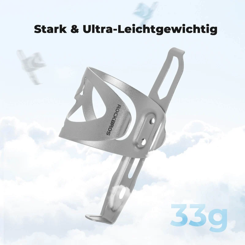 ROCKBROS Fahrrad Flaschenhalter Ultra-Leicht - 33g Alu-Legierung für MTB/Rennrad