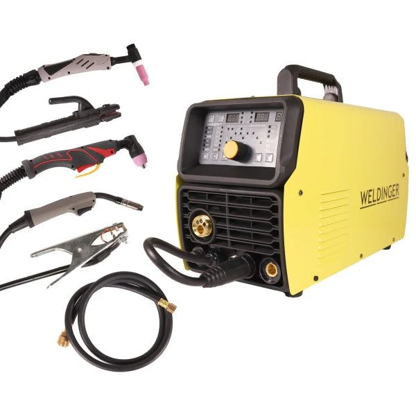 WELDINGER MWPE 200 HF Combi Schweißinverter MIG/MAG DC WIG HF Plasmaschneider Elektrodenschweißgerät 50/200 A
