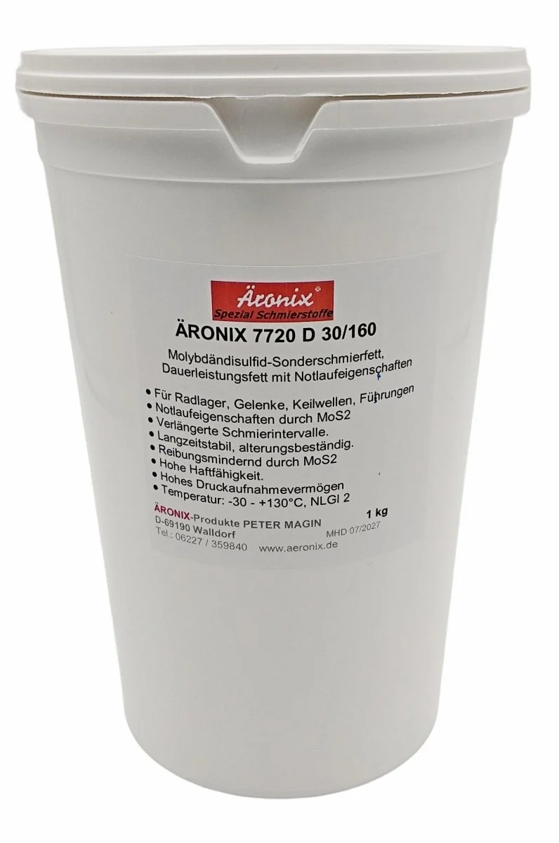 1Kg Äronix Molybdändisulfid-Fett (MoS2) 7720 Dauerleistungsfett Typ D-30/160 Gelenkwellen Steckachsen Fett siliconfrei-30+120°C