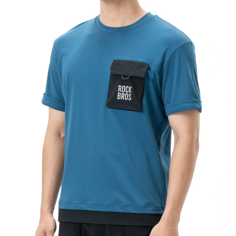 Mountainbike Radtrikot Kurzarm Herren mit Magnet Brusttasche