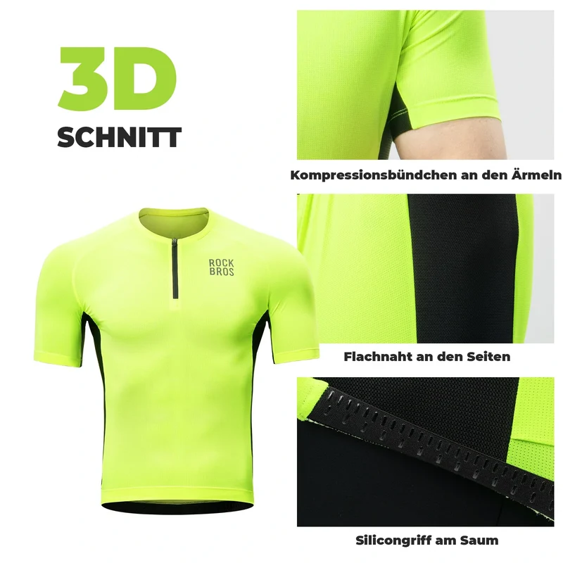 Herren Radtrikot Fahrradtrikot Kurzarm, Atmungsaktiv Fahrrad Trikot