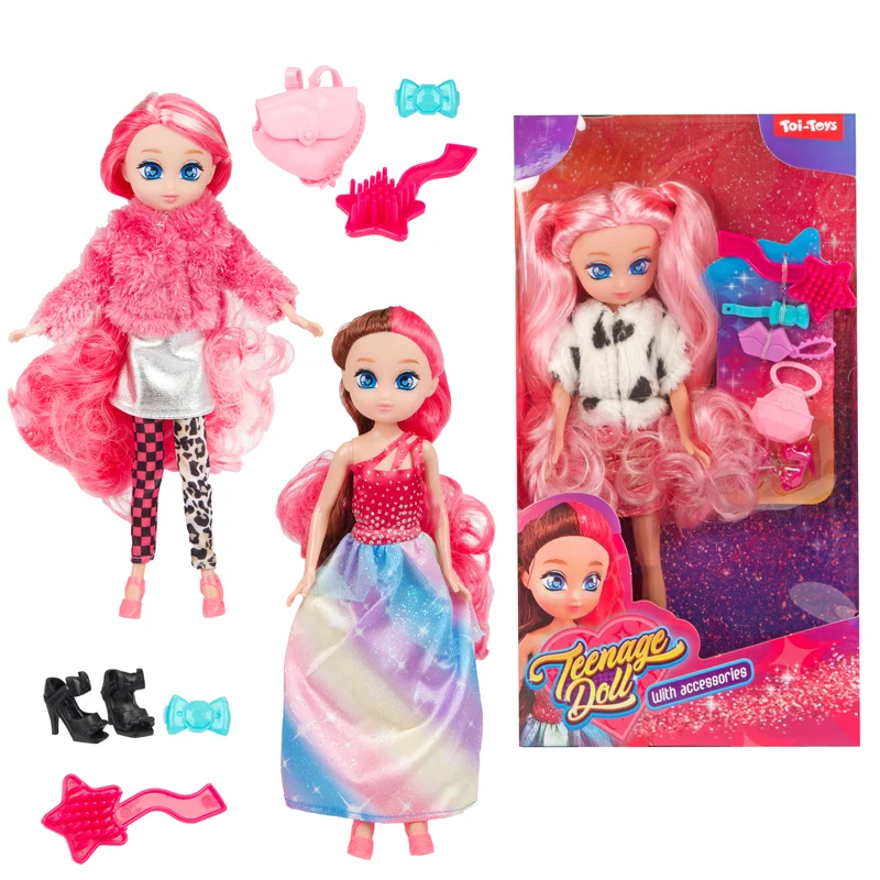 Teenpuppe 23cm Lockiges Haar mit Zubehör