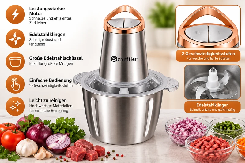 Multizerkleinerer Zerkleinerer 800W Fassungsvermögen 2 L