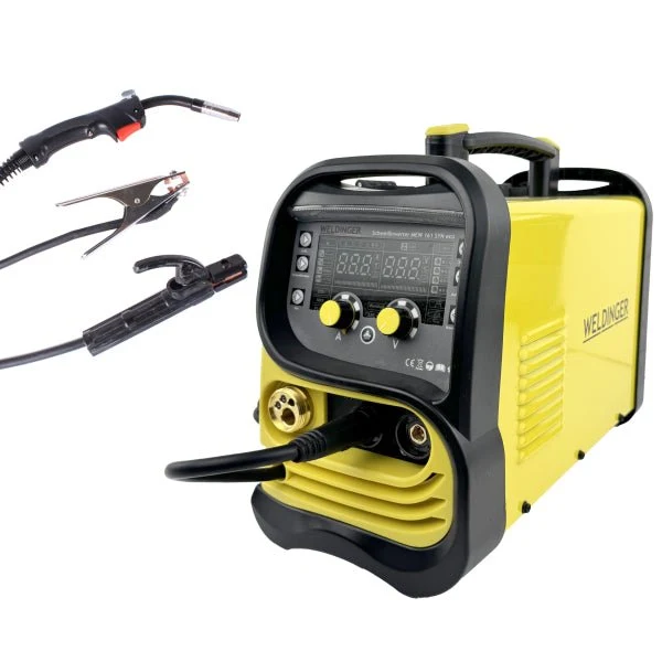 WELDINGER MIG/MAG-Schweißinverter MEW 161 SYN eco synergisches Schutzgasschweißgerät (Fülldraht WIG MMA)