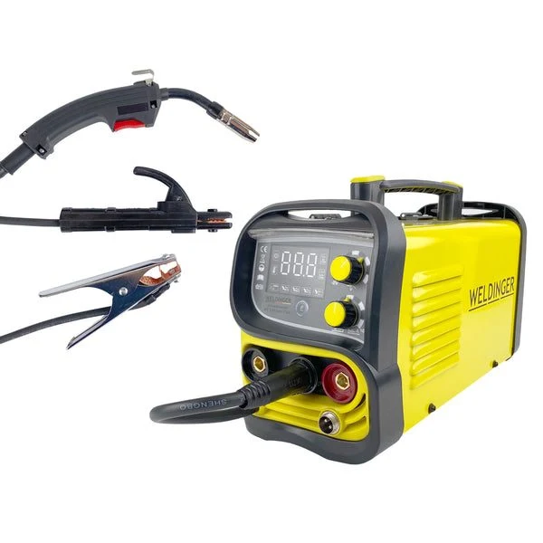 WELDINGER ME 130 mini Flux Fülldrahtschweißgerät + Elektrodenschweißen + 1kg Fülldraht + Stromdüsen + Fülldraht-Gasdüse