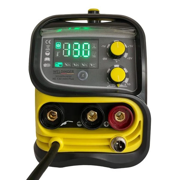 WELDINGER ME 130 mini Flux Fülldrahtschweißgerät + Elektrodenschweißen + 1kg Fülldraht + Stromdüsen + Fülldraht-Gasdüse