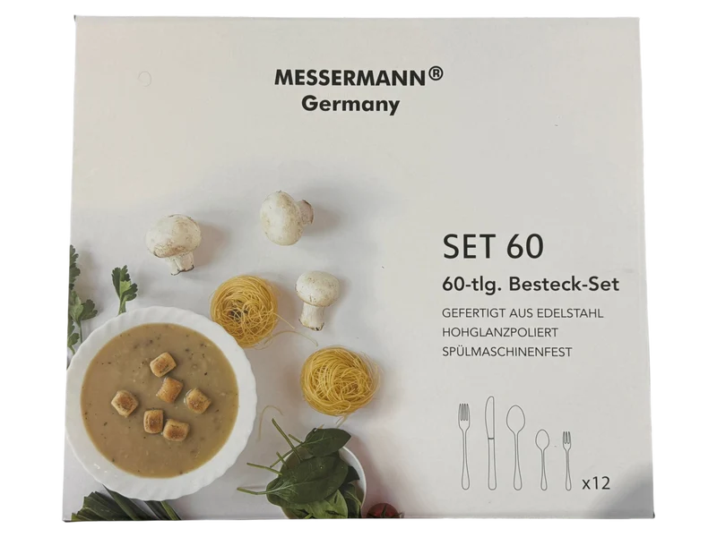 Besteck Set SILBER 60 tlg 18/10 Edelstahl für 12 Personen