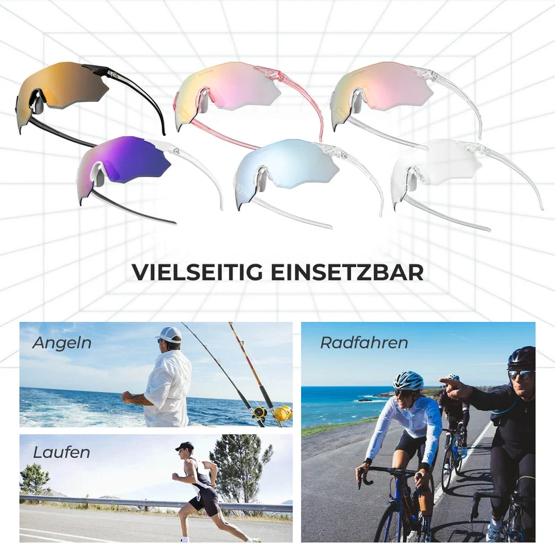 Fahrradbrille Selbsttönend UV400-Schutz Ohne Rahmen -SWIFT