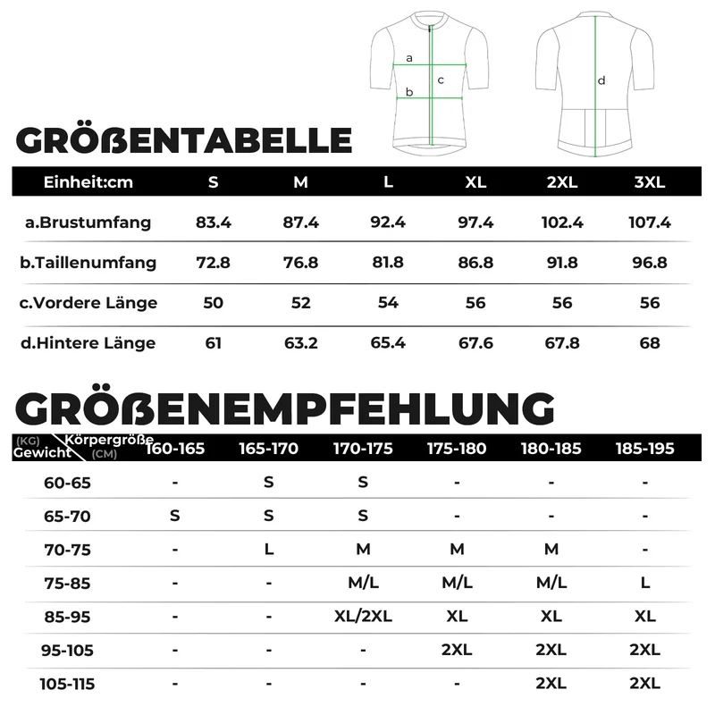 Herren Fahrradtrikot Kurzarm – Atmungsaktiv, Reflektierend
