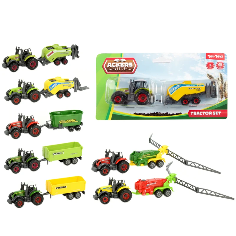 ACKERS VILLE Traktor 7cm mt Anhänger Metall 8Var